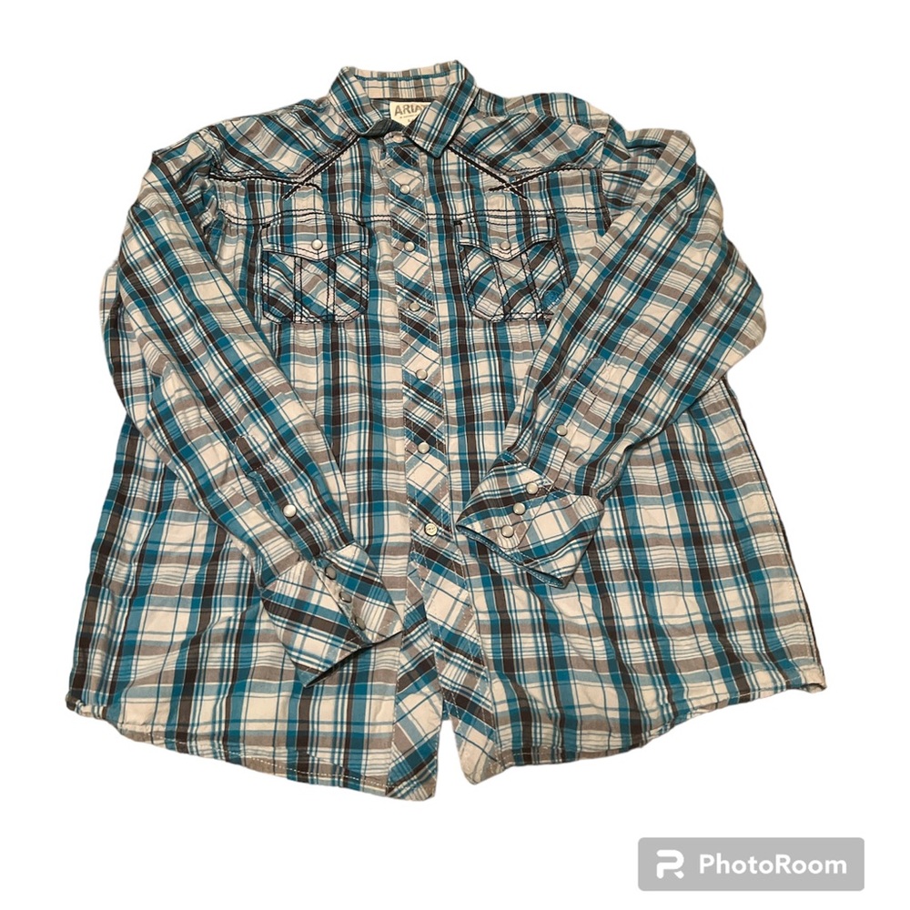 Ariat Western Shirt Men's Large Retro Fit Long Sleeve